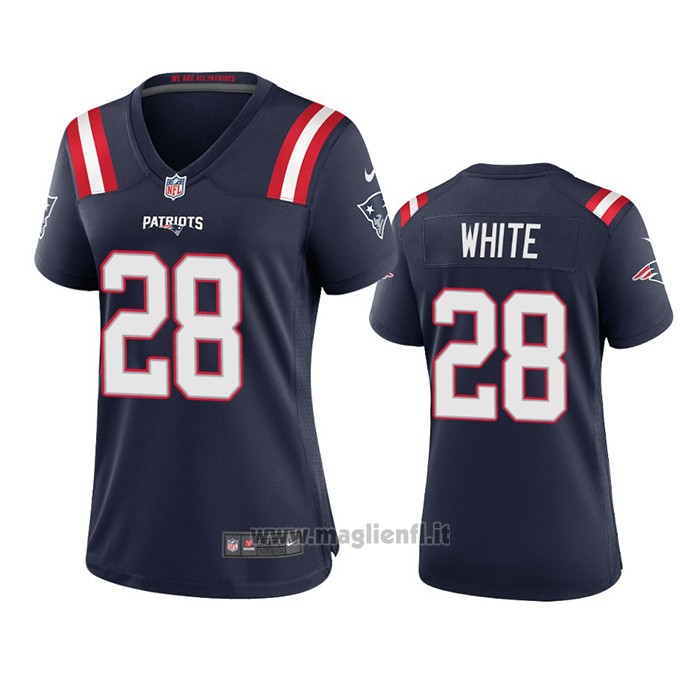 Maglia NFL Game Donna New England Patriots James White 2020 Blu